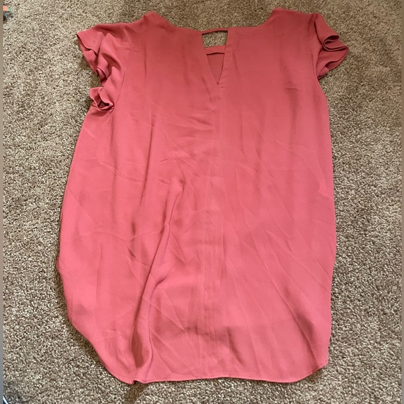 Loft Casual Short Sleeve Shirt with Ruffle Arm Holes & Back Size Small - Picture 3 of 3